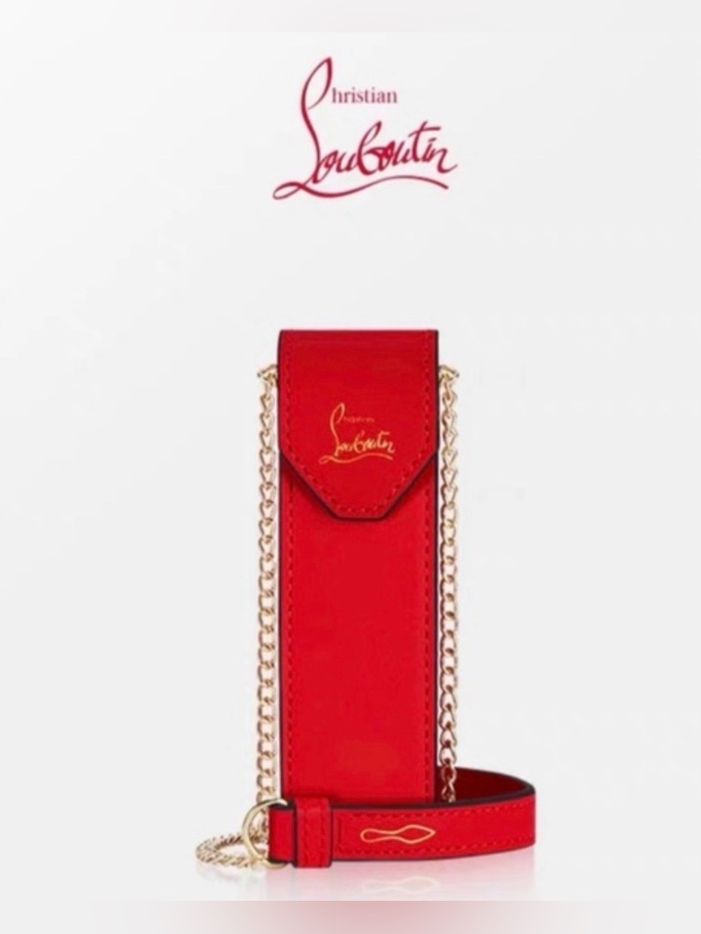 Christian Louboutin Lipstick Case with Crossbody Chain Holiday Party